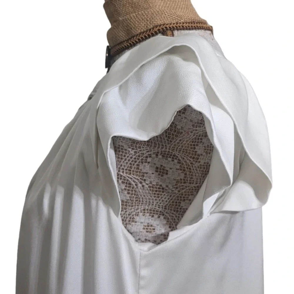 Sabina Musayev White Lace Up Tiered Maxi Dress OS Made in‎ Israel - Picture 6 of 8